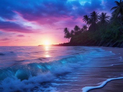 蓝梦岛日落，神秘与宁静的传说与自然