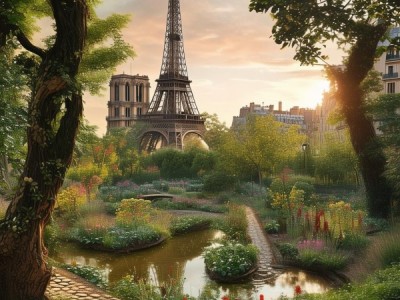 雅夫花园位于巴黎，靠近圣母院和埃菲尔塔尔，独特的森林环绕。