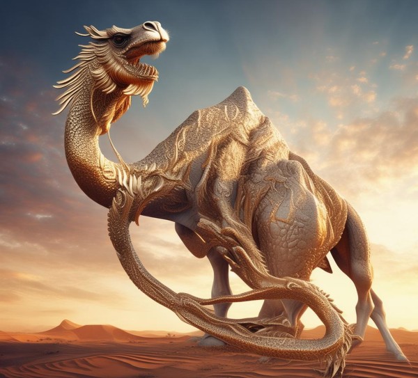 骆驼与金龙,文化与自然的对话 骆驼与金龙,文化与自然的对话