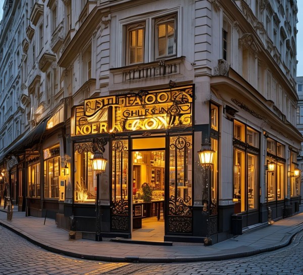 维也纳金霞店位于维也纳巴赫街，具体地址为维也纳市巴赫区。