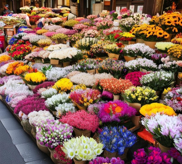 京都的花艺艺术，卖花艺术的视觉盛宴