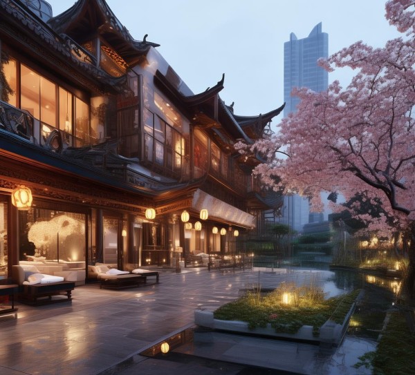 东方不朽与现代融合的酒店 东方不朽与现代融合的酒店