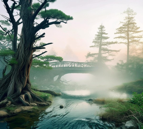 桥头松景,诗意的山水之境 桥头松景,诗意的山水之境