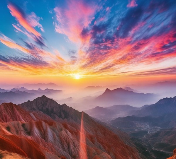 丹霞山正午日出,一个不容错过的最佳地点 丹霞山正午日出,一个不容错过的最佳地点